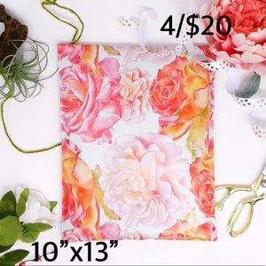4/$20 -20 watercolor blossom poly mailers 10”x13”